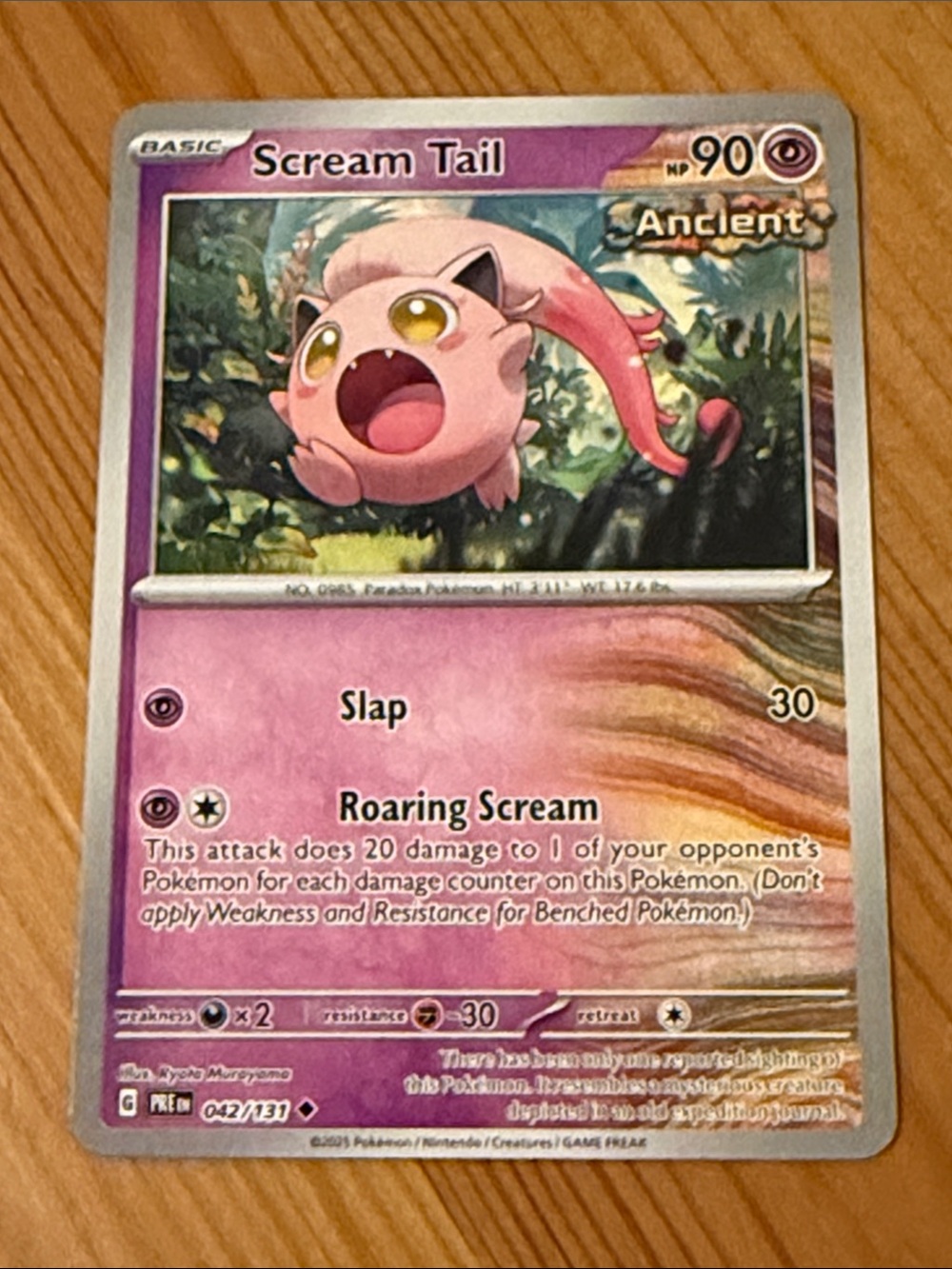 Pokémon Scream Tail Ancient Holo Card (042/131) - Basic